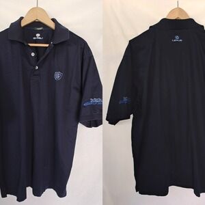 Marbas Polo‎ Golf Short Short Sleeve Navy Blue Cotton Lexus Nevada Celebrity L
